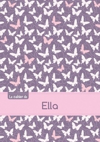  XXX - Le cahier d'Ella - Blanc, 96p, A5 - Papillons Mauve.
