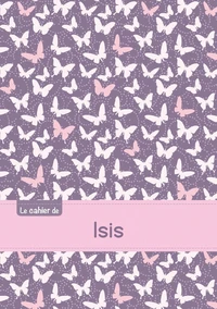 Le cahier d'Isis - Petits carreaux, 96p, A5 - Papillons Mauve