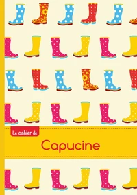 Le cahier de Capucine - Petits carreaux, 96p, A5 - Bottes de pluie