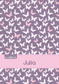  XXX - Le cahier de Julia - Petits carreaux, 96p, A5 - Papillons Mauve.