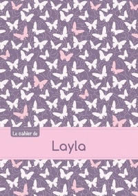  XXX - Le cahier de Layla - Blanc, 96p, A5 - Papillons Mauve.