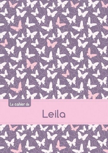 XXX - Le cahier de Leila - Blanc, 96p, A5 - Papillons Mauve.