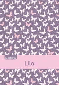 Le cahier de Lila - Blanc, 96p, A5 - Papillons Mauve