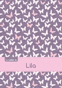 Le cahier de Lila - Petits carreaux, 96p, A5 - Papillons Mauve