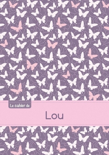  XXX - Le cahier de Lou - Petits carreaux, 96p, A5 - Papillons Mauve.