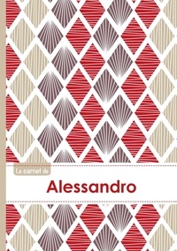  XXX - Le carnet d'Alessandro - Lignes, 96p, A5 - Pétales Japonaises Violette Taupe Rouge.