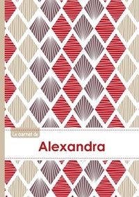  XXX - Le carnet d'Alexandra - Lignes, 96p, A5 - Pétales Japonaises Violette Taupe Rouge.