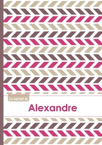  XXX - Le carnet d'Alexandre - Lignes, 96p, A5 - Motifs Violet Gris Taupe.