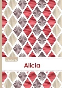  XXX - Le carnet d'Alicia - Lignes, 96p, A5 - Pétales Japonaises Violette Taupe Rouge.