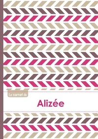  XXX - Le carnet d'Alizée - Lignes, 96p, A5 - Motifs Violet Gris Taupe.