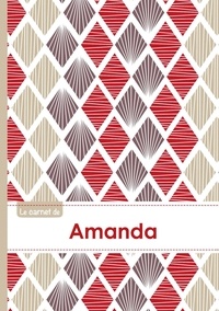  XXX - Le carnet d'Amanda - Lignes, 96p, A5 - Pétales Japonaises Violette Taupe Rouge.