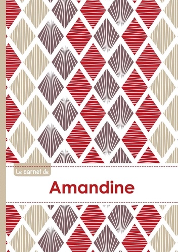  XXX - Le carnet d'Amandine - Lignes, 96p, A5 - Pétales Japonaises Violette Taupe Rouge.