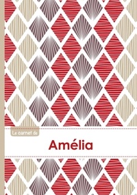  XXX - Le carnet d'Amélia - Lignes, 96p, A5 - Pétales Japonaises Violette Taupe Rouge.