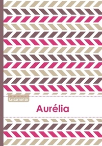  XXX - Le carnet d'Aurélia - Lignes, 96p, A5 - Motifs Violet Gris Taupe.