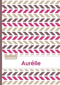  XXX - Le carnet d'Aurélie - Lignes, 96p, A5 - Motifs Violet Gris Taupe.