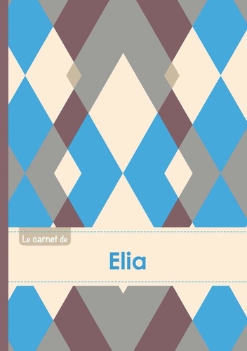  XXX - Le carnet d'Elia - Lignes, 96p, A5 - Jacquard Bleu Gris Taupe.