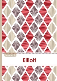  XXX - Le carnet d'Elliott - Lignes, 96p, A5 - Pétales Japonaises Violette Taupe Rouge.