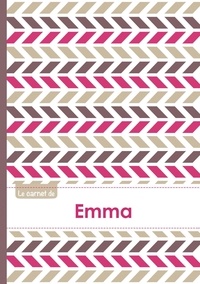  XXX - Le carnet d'Emma - Lignes, 96p, A5 - Motifs Violet Gris Taupe.