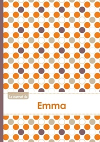  XXX - Le carnet d'Emma - Lignes, 96p, A5 - Ronds Orange Gris Violet.