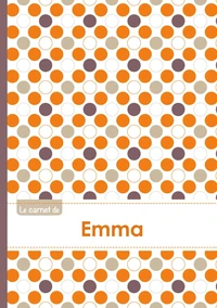 Le carnet d'Emma - Lignes, 96p, A5 - Ronds Orange Gris Violet