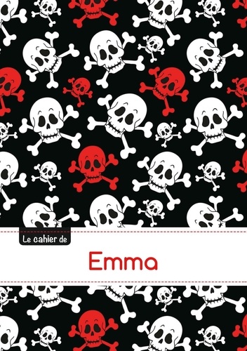  XXX - Le carnet d'Emma - Petits carreaux, 96p, A5 - Têtes de mort.