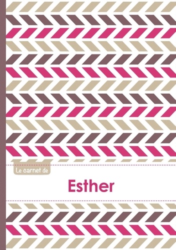  XXX - Le carnet d'Esther - Lignes, 96p, A5 - Motifs Violet Gris Taupe.
