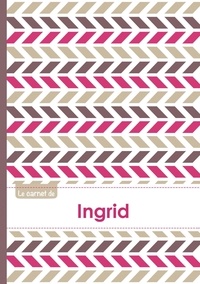 XXX - Le carnet d'Ingrid - Lignes, 96p, A5 - Motifs Violet Gris Taupe.