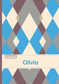  XXX - Le carnet d'Olivia - Lignes, 96p, A5 - Jacquard Bleu Gris Taupe.
