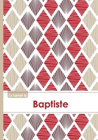  XXX - Le carnet de Baptiste - Lignes, 96p, A5 - Pétales Japonaises Violette Taupe Rouge.
