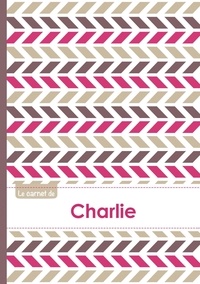  XXX - Le carnet de Charlie - Lignes, 96p, A5 - Motifs Violet Gris Taupe.