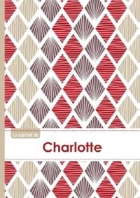  XXX - Le carnet de Charlotte - Lignes, 96p, A5 - Pétales Japonaises Violette Taupe Rouge.