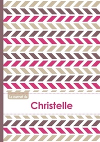  XXX - Le carnet de Christelle - Lignes, 96p, A5 - Motifs Violet Gris Taupe.