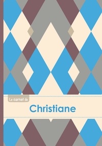  XXX - Le carnet de Christiane - Lignes, 96p, A5 - Jacquard Bleu Gris Taupe.
