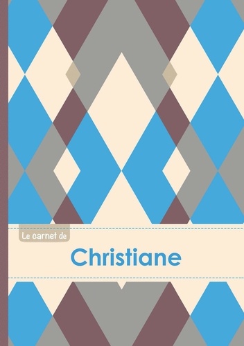  XXX - Le carnet de Christiane - Lignes, 96p, A5 - Jacquard Bleu Gris Taupe.