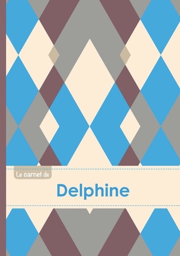  XXX - Le carnet de Delphine - Lignes, 96p, A5 - Jacquard Bleu Gris Taupe.