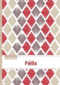  XXX - Le carnet de Félix - Lignes, 96p, A5 - Pétales Japonaises Violette Taupe Rouge.