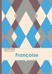  XXX - Le carnet de Françoise - Lignes, 96p, A5 - Jacquard Bleu Gris Taupe.