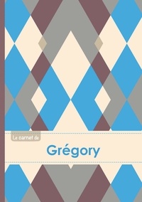  XXX - Le carnet de Grégory - Lignes, 96p, A5 - Jacquard Bleu Gris Taupe.