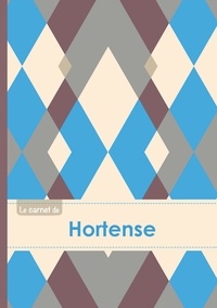  XXX - Le carnet de Hortense - Lignes, 96p, A5 - Jacquard Bleu Gris Taupe.