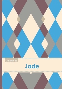  XXX - Le carnet de Jade - Lignes, 96p, A5 - Jacquard Bleu Gris Taupe.