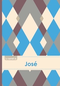  XXX - Le carnet de José - Lignes, 96p, A5 - Jacquard Bleu Gris Taupe.