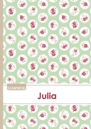  XXX - Le carnet de Julia - Lignes, 96p, A5 - Roses Tea time.