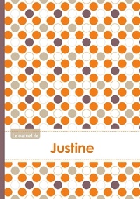  XXX - Le carnet de Justine - Lignes, 96p, A5 - Ronds Orange Gris Violet.