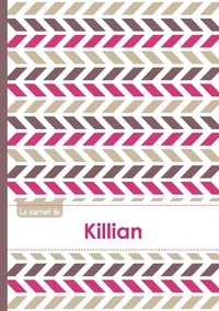  XXX - Le carnet de Killian - Lignes, 96p, A5 - Motifs Violet Gris Taupe.