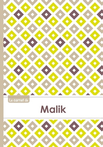  XXX - Le carnet de Malik - Lignes, 96p, A5 - Carré Poussin Gris Taupe.