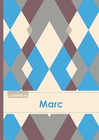  XXX - Le carnet de Marc - Lignes, 96p, A5 - Jacquard Bleu Gris Taupe.