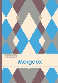  XXX - Le carnet de Margaux - Lignes, 96p, A5 - Jacquard Bleu Gris Taupe.