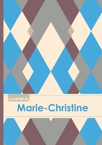  XXX - Le carnet de Marie-Christine - Lignes, 96p, A5 - Jacquard Bleu Gris Taupe.