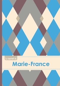  XXX - Le carnet de Marie-France - Lignes, 96p, A5 - Jacquard Bleu Gris Taupe.