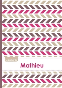 XXX - Le carnet de Mathieu - Lignes, 96p, A5 - Motifs Violet Gris Taupe.